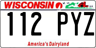WI license plate 112PYZ