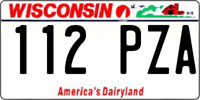 WI license plate 112PZA