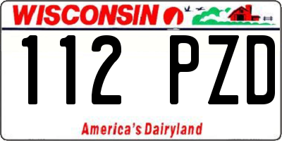 WI license plate 112PZD
