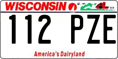 WI license plate 112PZE