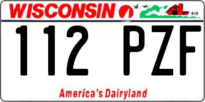 WI license plate 112PZF