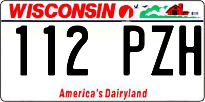 WI license plate 112PZH