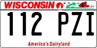WI license plate 112PZI