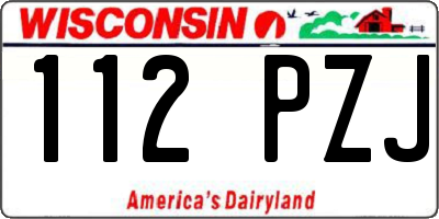 WI license plate 112PZJ