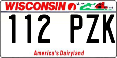 WI license plate 112PZK