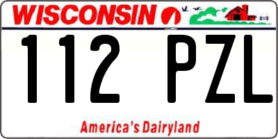 WI license plate 112PZL
