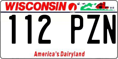 WI license plate 112PZN