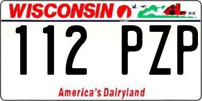 WI license plate 112PZP