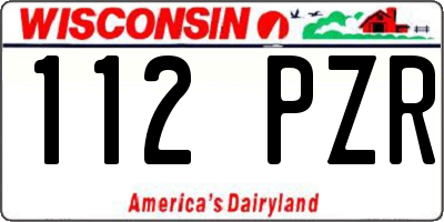WI license plate 112PZR