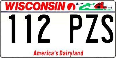WI license plate 112PZS