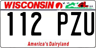 WI license plate 112PZU