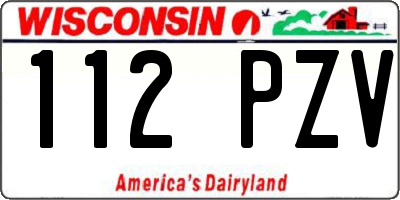 WI license plate 112PZV