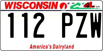 WI license plate 112PZW