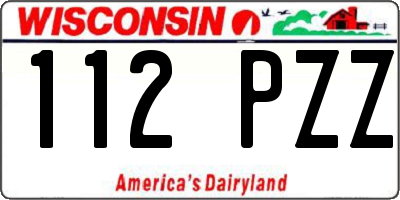 WI license plate 112PZZ