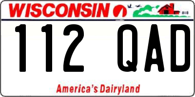 WI license plate 112QAD