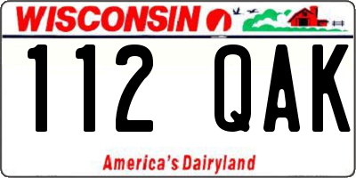 WI license plate 112QAK