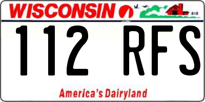WI license plate 112RFS