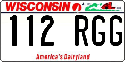 WI license plate 112RGG