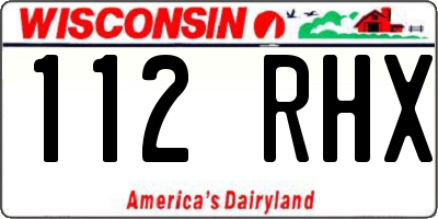 WI license plate 112RHX