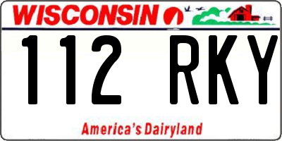 WI license plate 112RKY