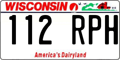 WI license plate 112RPH