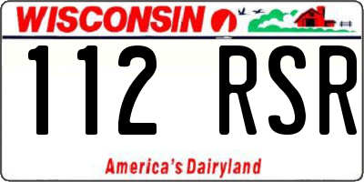 WI license plate 112RSR