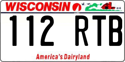 WI license plate 112RTB