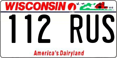 WI license plate 112RUS