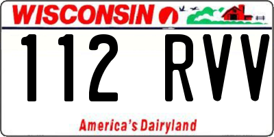 WI license plate 112RVV