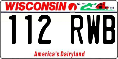 WI license plate 112RWB