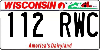 WI license plate 112RWC