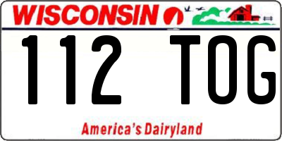 WI license plate 112TOG