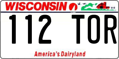 WI license plate 112TOR