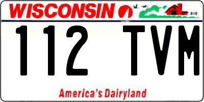 WI license plate 112TVM
