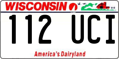 WI license plate 112UCI