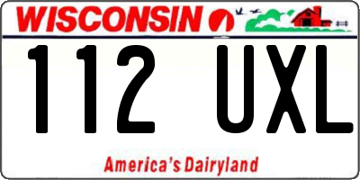 WI license plate 112UXL