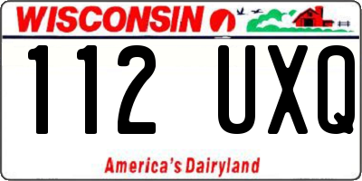 WI license plate 112UXQ