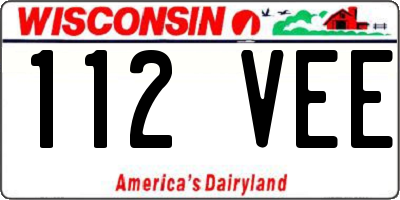 WI license plate 112VEE