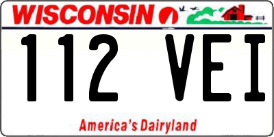 WI license plate 112VEI