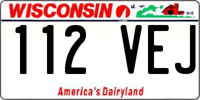 WI license plate 112VEJ