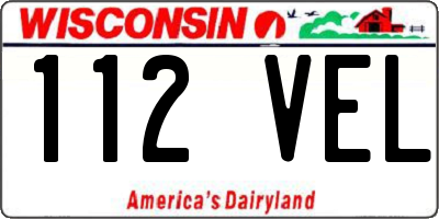 WI license plate 112VEL