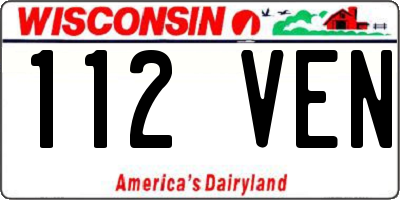 WI license plate 112VEN