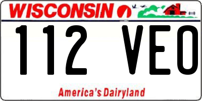 WI license plate 112VEO
