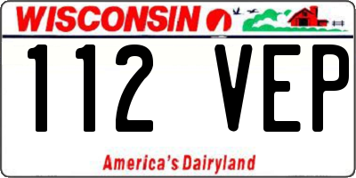 WI license plate 112VEP