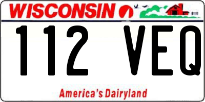 WI license plate 112VEQ