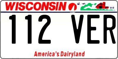 WI license plate 112VER