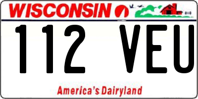 WI license plate 112VEU