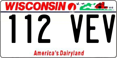 WI license plate 112VEV