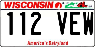 WI license plate 112VEW