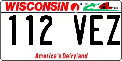 WI license plate 112VEZ